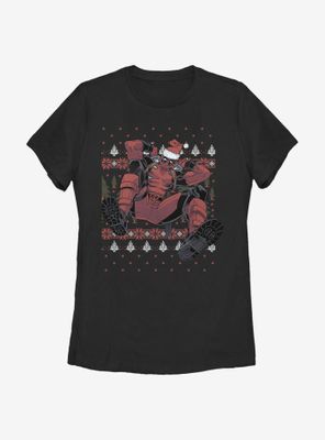 Marvel Deadpool Christmas Killer Pattern Womens T-Shirt