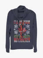 Marvel Deadpool Nutcracker Cowlneck Long-Sleeve Womens Top