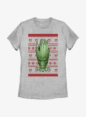 Marvel Guardians Of The Galaxy Groot Christmas Pattern Womens T-Shirt