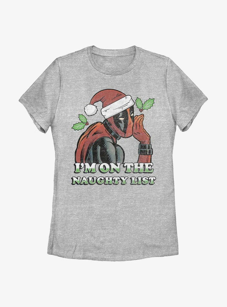 Marvel Deadpool On The Naughty List Womens T-Shirt