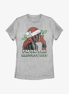 Marvel Deadpool On The Naughty List Womens T-Shirt