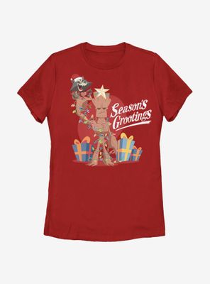 Marvel Guardians Of The Galaxy Seasons Grootings Womens T-Shirt