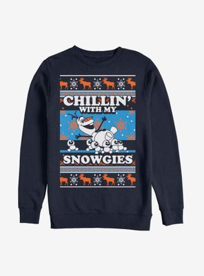Disney Frozen Chest Olaf Chillin' Christmas Pattern Sweatshirt