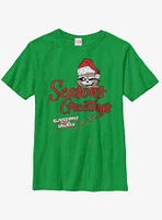 Marvel Guardians Of The Galaxy Rocket Seasons Greetings Youth T-Shirt