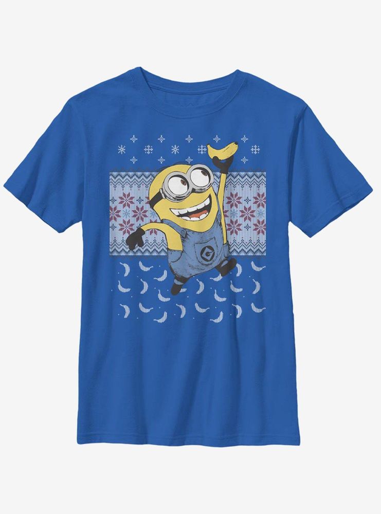 Despicable Me Minions Banana Christmas Pattern Youth T-Shirt