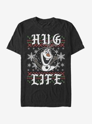 Disney Frozen Hug Life Olaf Christmas Pattern T-Shirt