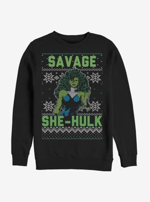 Marvel Hulk She-Hulk Christmas Pattern Sweatshirt