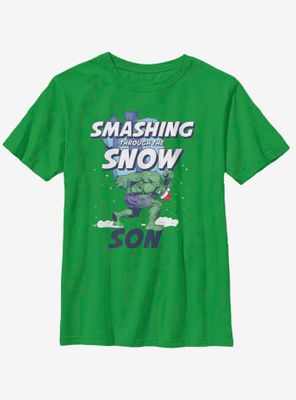 Marvel Hulk Smashing Snow Son Youth T-Shirt