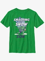 Marvel Hulk Smashing Snow Son Youth T-Shirt