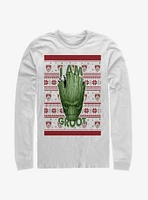 Marvel Guardians Of The Galaxy Groot Christmas Pattern Long-Sleeve T-Shirt