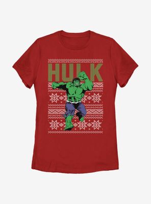 Marvel Hulk Christmas Pattern Womens T-Shirt
