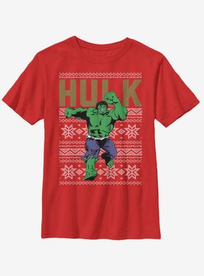 Marvel Hulk Christmas Pattern Youth T-Shirt