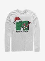 MTV Christmas Tree Snow Logo Long-Sleeve T-Shirt