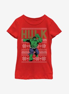 Marvel Hulk Christmas Pattern Youth Girls T-Shirt