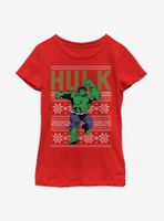 Marvel Hulk Christmas Pattern Youth Girls T-Shirt