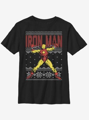 Marvel Iron Man Christmas Pattern Youth T-Shirt