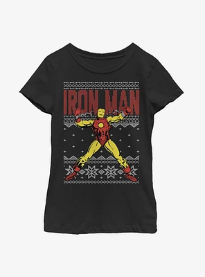 Marvel Iron Man Christmas Pattern Youth Girls T-Shirt