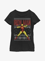 Marvel Iron Man Christmas Pattern Youth Girls T-Shirt