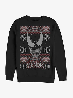 Marvel Venom Face Christmas Pattern Sweatshirt