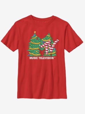 MTV Christmas Tree Logo Youth T-Shirt