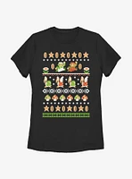 Nintendo Super Mario Christmas Pattern Womens T-Shirt