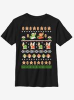 Nintendo Super Mario Christmas Pattern Youth T-Shirt