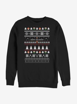 Nintendo Super Mario Happy Holidays Christmas Pattern Sweatshirt