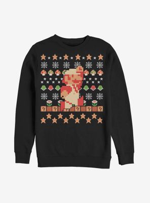 Nintendo Super Mario Retro Jump Christmas Pattern Sweatshirt