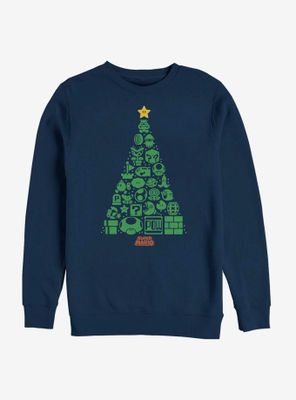 Nintendo Super Mario Christmas Tree Icons Sweatshirt