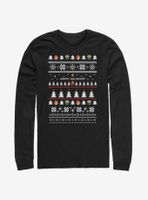 Nintendo Super Mario Happy Holidays Christmas Pattern Long-Sleeve T-Shirt