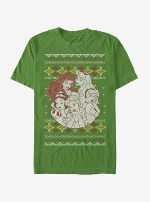 Disney Princess Christmas Pattern T-Shirt
