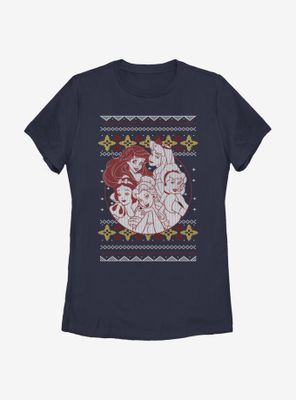 Disney Princess Christmas Pattern Womens T-Shirt