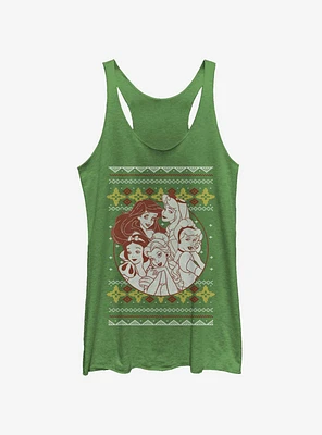 Disney Princess Christmas Pattern Womens Tank Top