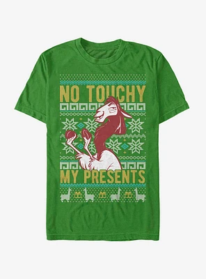 Disney The Emperor's New Groove No Touchy Christmas Pattern T-Shirt