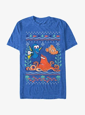 Disney Pixar Finding Nemo Sea Christmas Pattern T-Shirt
