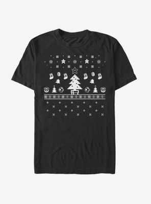 Nintendo Super Mario White Christmas T-Shirt