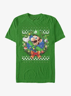 Nintendo Super Mario Wreath Luigi 3D T-Shirt