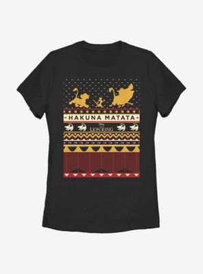 Disney The Lion King Hakuna Matata Christmas Pattern Womens T-Shirt