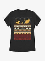 Disney The Lion King Hakuna Matata Christmas Pattern Womens T-Shirt