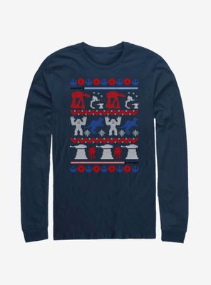 Star Wars Hoth Christmas Pattern Long-Sleeve T-Shirt