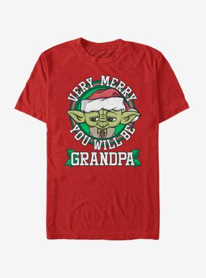 Star Wars Merry Yoda Grandpa T-Shirt