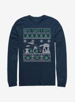 Star Wars Christmas Pattern Long-Sleeve T-Shirt