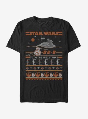 Star Wars Episode VII The Force Awakens BB-8 Resistance Christmas Pattern T-Shirt