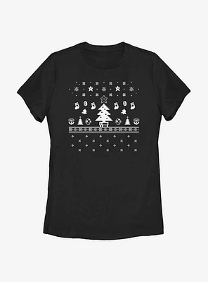Nintendo Super Mario White Christmas Womens T-Shirt