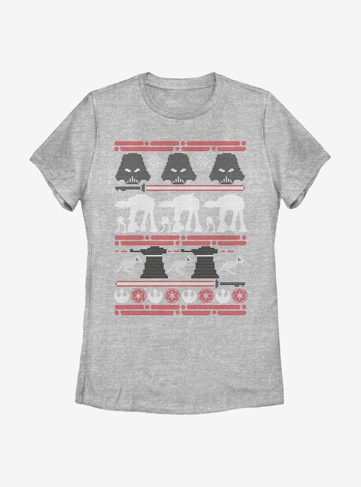 Star Wars Hoth Battle Christmas Pattern Womens T-Shirt