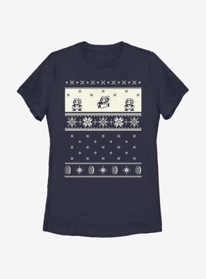 Nintendo Super Mario Pixel Retro Christmas Pattern Womens T-Shirt