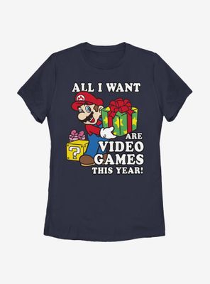 Nintendo Super Mario Give Video Games Womens T-Shirt