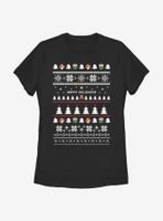 Nintendo Super Mario Happy Holidays Christmas Pattern Womens T-Shirt