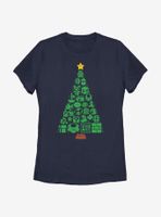 Nintendo Super Mario Christmas Tree Icons Womens T-Shirt