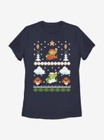 Nintendo Super Mario Retro Adventure Christmas Pattern Womens T-Shirt